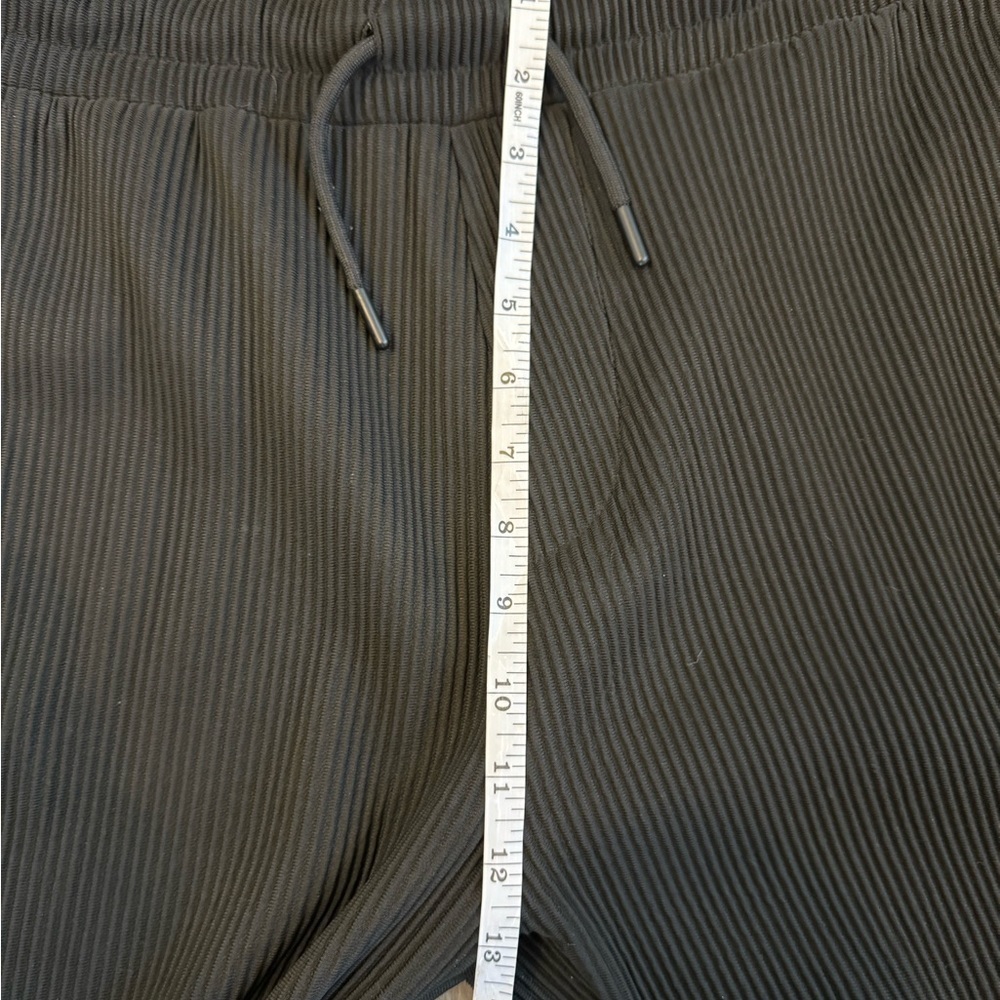 Zara High Rise Black Textured Ribbed Jogger Cropped Pant w/Pockets Womens Small - Picture 6 of 9
